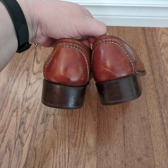 Brown and White Cole Haan Penny Loafers - Picture 2 of 3